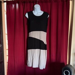 Calvin Klein Black and Cream Mini Dress